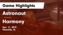 Astronaut  vs Harmony  Game Highlights - Jan. 11, 2019