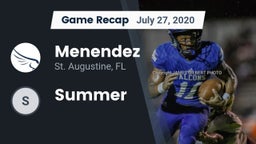 Recap: Menendez  vs. Summer 2020