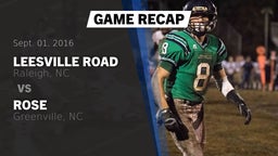 Recap: Leesville Road  vs. Rose  2016