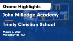 John Milledge Academy  vs Trinity Christian School Game Highlights - March 5, 2022