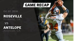 Recap: Roseville  vs. Antelope  2016