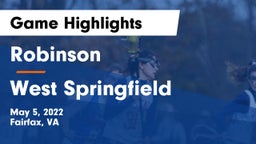 Robinson  vs West Springfield  Game Highlights - May 5, 2022
