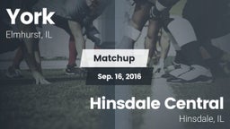 Matchup: York vs. Hinsdale Central  2016