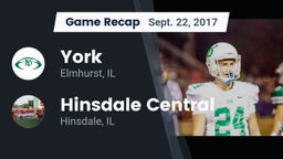 Recap: York  vs. Hinsdale Central  2017