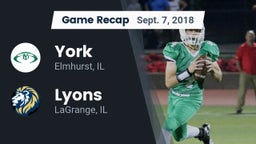 Recap: York  vs. Lyons  2018