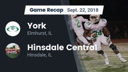 Recap: York  vs. Hinsdale Central  2018