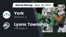Recap: York  vs. Lyons Township  2019