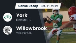 Recap: York  vs. Willowbrook  2019