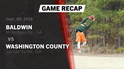 Recap: Baldwin  vs. Washington County  2016