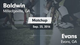 Matchup: Baldwin vs. Evans  2016
