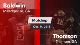 Matchup: Baldwin vs. Thomson  2016