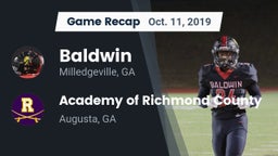 Recap: Baldwin  vs. Academy of Richmond County  2019
