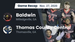 Recap: Baldwin  vs. Thomas County Central  2020