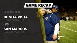 Recap: Bonita Vista  vs. San Marcos  2016