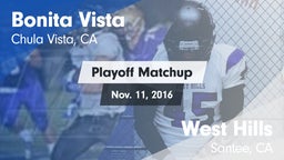 Matchup: Bonita Vista vs. West Hills  2016