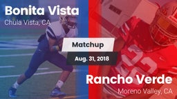Matchup: Bonita Vista vs. Rancho Verde  2018