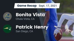 Recap: Bonita Vista  vs. Patrick Henry  2021