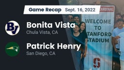 Recap: Bonita Vista  vs. Patrick Henry  2022