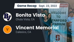 Recap: Bonita Vista  vs. Vincent Memorial  2022
