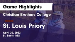 Christian Brothers College  vs St. Louis Priory  Game Highlights - April 20, 2022