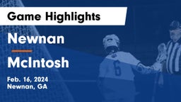 Newnan  vs McIntosh  Game Highlights - Feb. 16, 2024