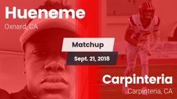 Matchup: Hueneme  vs. Carpinteria  2018