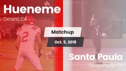 Matchup: Hueneme  vs. Santa Paula  2018