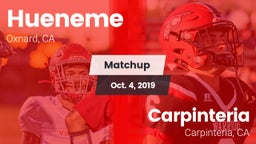 Matchup: Hueneme  vs. Carpinteria  2019