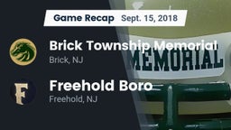 Recap: Brick Township Memorial  vs. Freehold Boro  2018