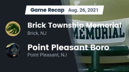 Recap: Brick Township Memorial  vs. Point Pleasant Boro  2021