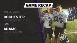 Recap: Rochester  vs. Adams  2016