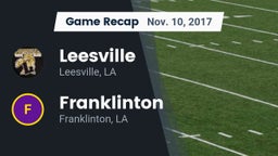 Recap: Leesville  vs. Franklinton  2017