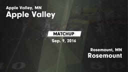 Matchup: Apple Valley vs. Rosemount  2016
