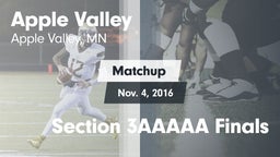 Matchup: Apple Valley vs. Section 3AAAAA Finals 2016