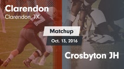 Matchup: Clarendon vs. Crosbyton JH 2016