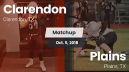 Matchup: Clarendon vs. Plains  2018