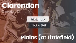 Matchup: Clarendon vs. Plains (at Littlefield) 2019