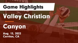 Valley Christian  vs Canyon  Game Highlights - Aug. 13, 2022