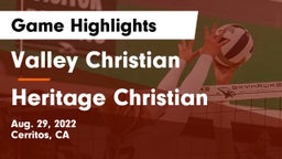 Valley Christian  vs Heritage Christian   Game Highlights - Aug. 29, 2022