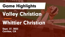 Valley Christian  vs Whittier Christian Game Highlights - Sept. 27, 2022