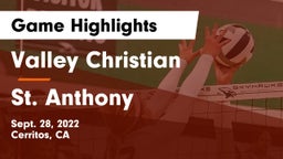 Valley Christian  vs St. Anthony Game Highlights - Sept. 28, 2022