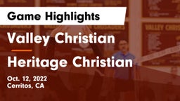 Valley Christian  vs Heritage Christian   Game Highlights - Oct. 12, 2022