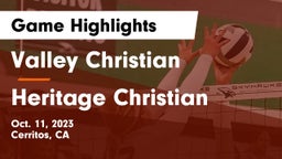 Valley Christian  vs Heritage Christian   Game Highlights - Oct. 11, 2023