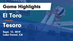 El Toro  vs Tesoro Game Highlights - Sept. 12, 2019