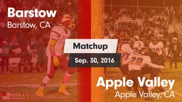 Matchup: Barstow vs. Apple Valley  2016