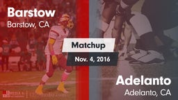 Matchup: Barstow vs. Adelanto  2016