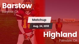 Matchup: Barstow vs. Highland  2018