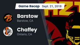 Recap: Barstow  vs. Chaffey  2018