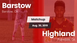 Matchup: Barstow vs. Highland  2019