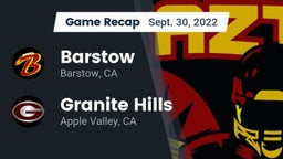 Recap: Barstow  vs. Granite Hills  2022